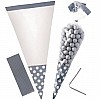 Silver Polka Dot Cello Sweet Cones - 24cm