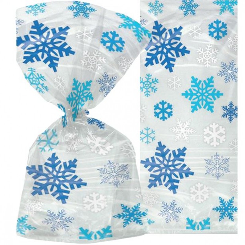 Snowflake Christmas Cello Bags - 30cm